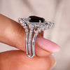 Guard wrap band with a coffin engagement ring for secure elegance.