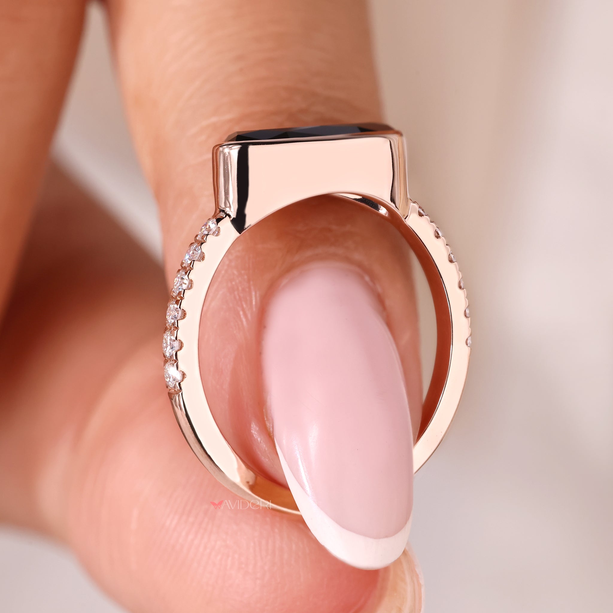 Avideri ring, avideri engagement ring, moval east west ring.