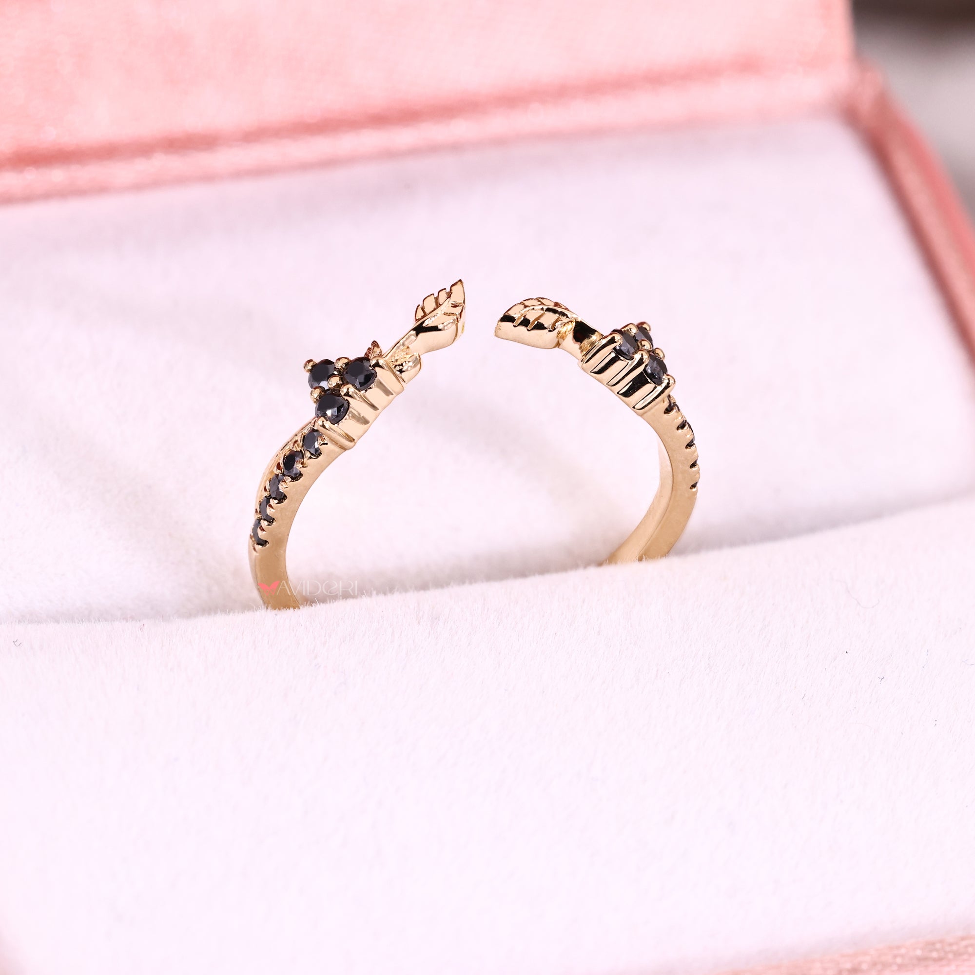 Nature inspired moissanite band with stackable gold and handcrafted finish.