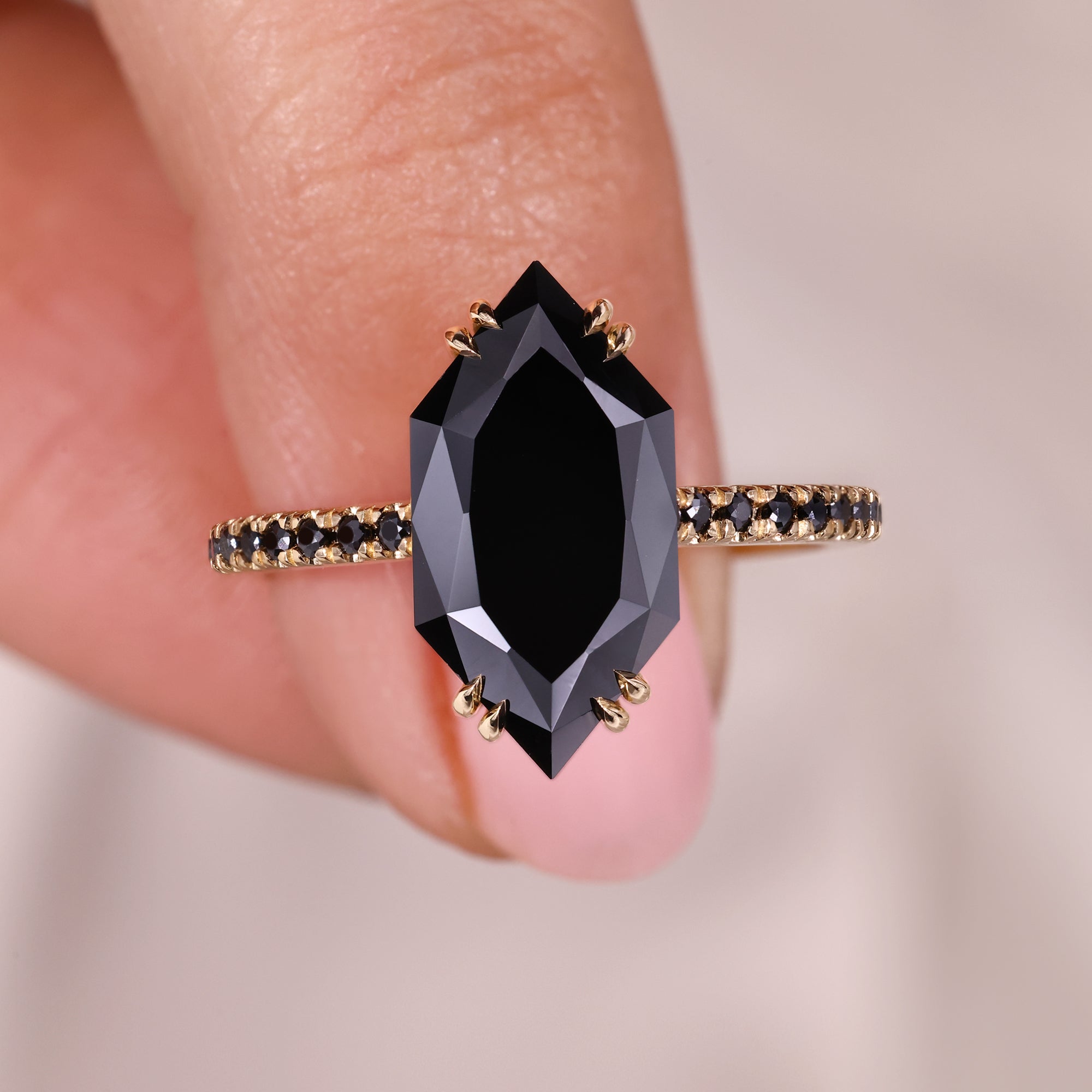 Duch marquise engagement ring with moissanite engagement ring.