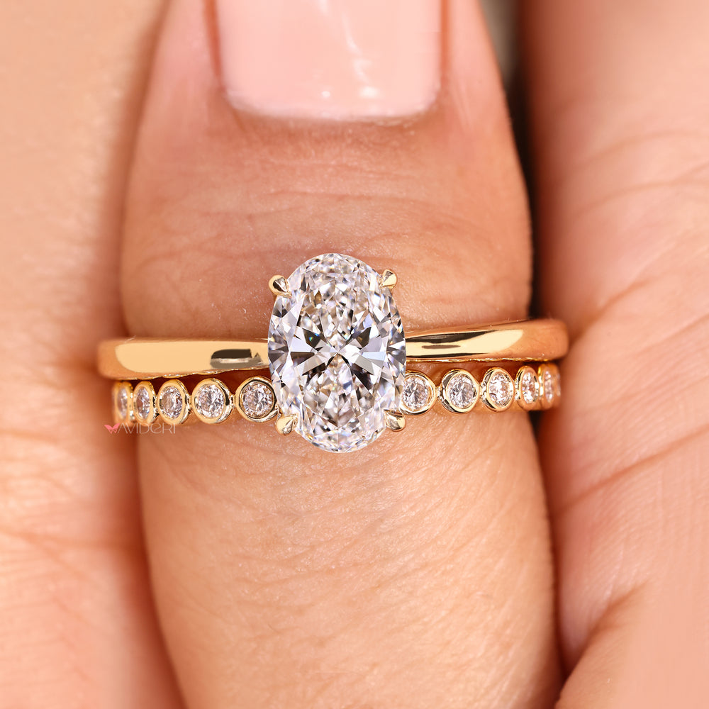 IGI certified oval diamond ring handmade.
