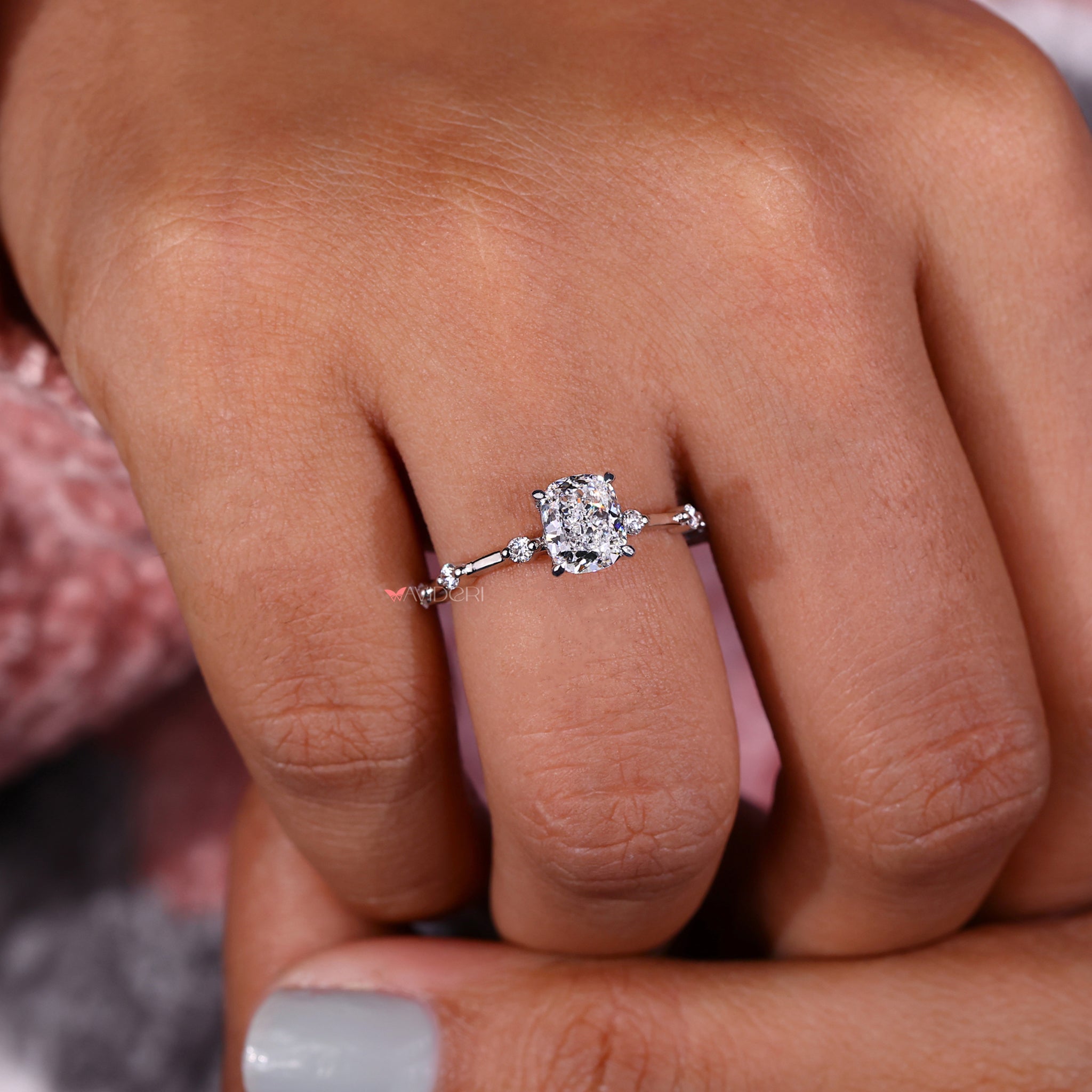 Cushion diamond ring featuring a classic cushion-cut stone and claw prong setting for maximum brilliance and style.
