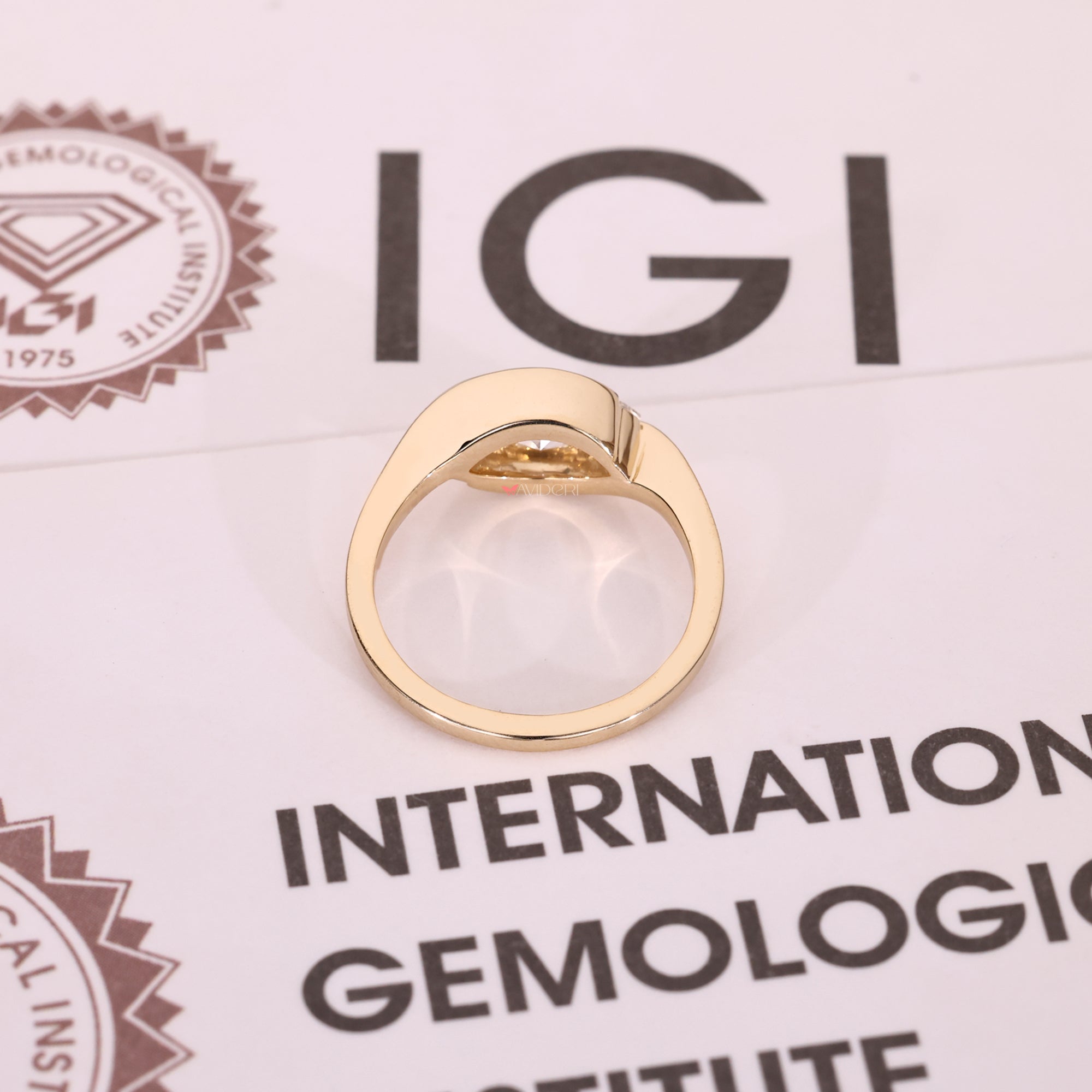 Lab grown marquise diamond ring IGI certified.

