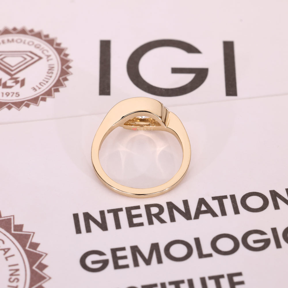 Lab grown marquise diamond ring IGI certified.
