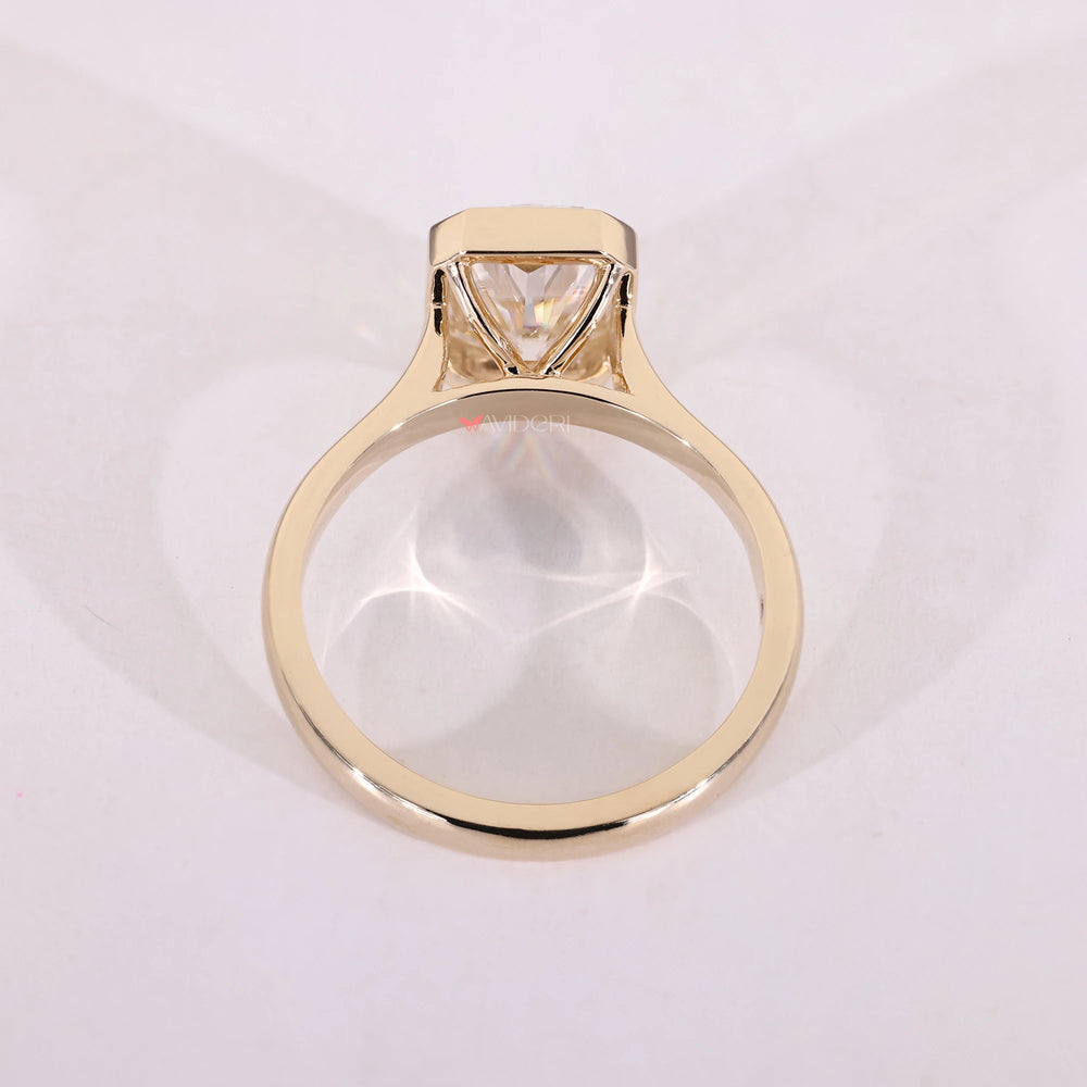 Yellow gold ring has warm, shiny yellow color.