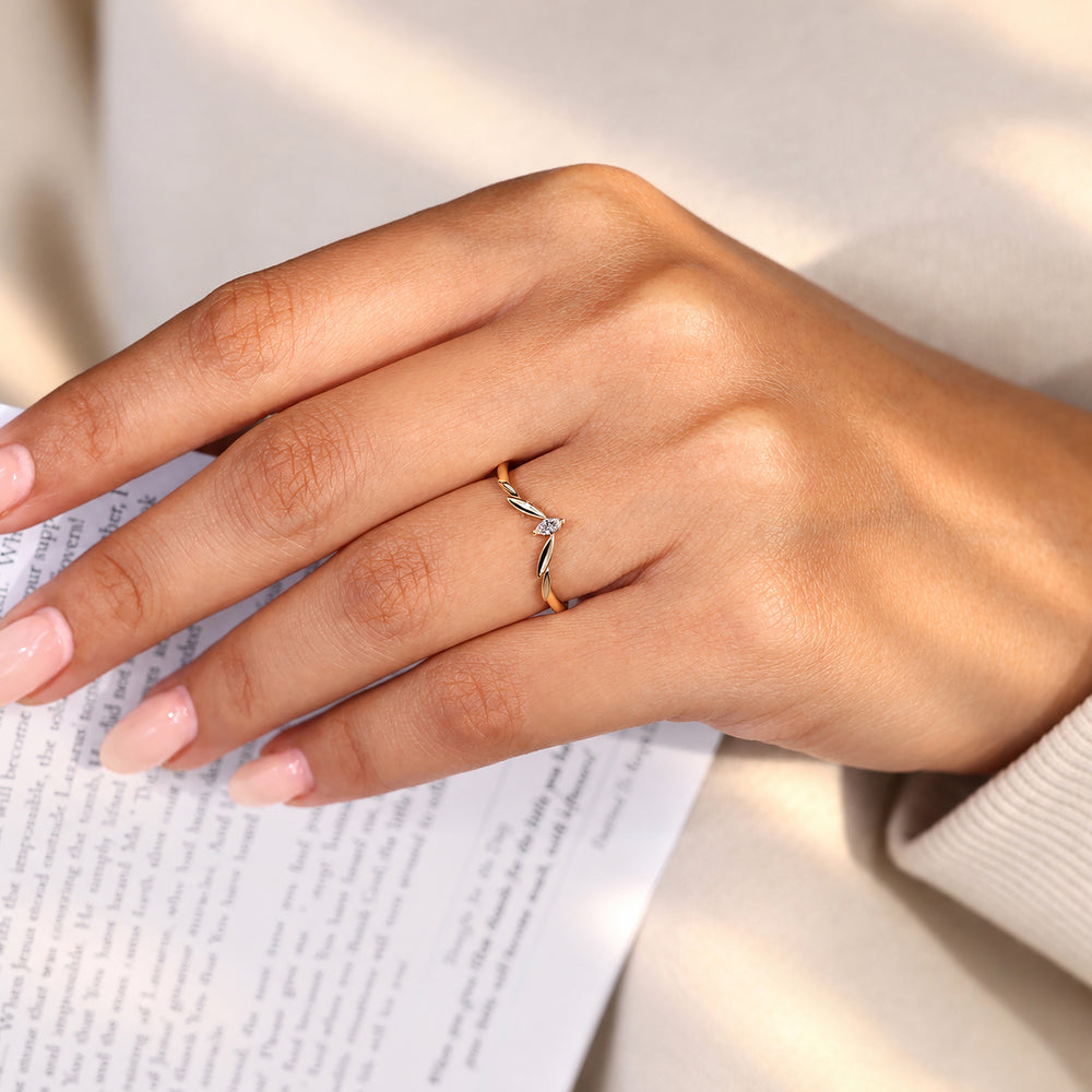 V shaped marquise diamond wedding band handmade.
