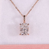 Cushion Cut Diamond Pendant Solitaire Setting