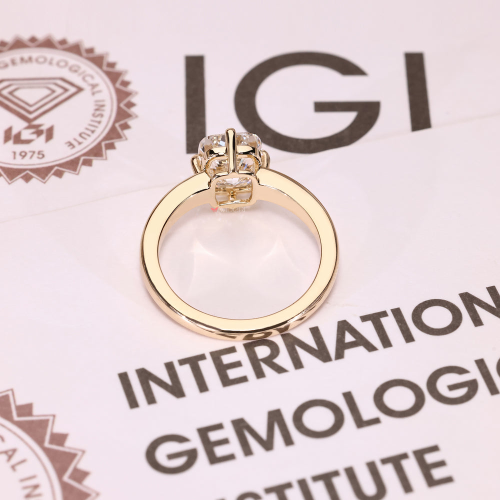 Handmade cushion diamond ring solitaire style.
