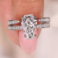 Coffin Cut Cathedral Setting Ring