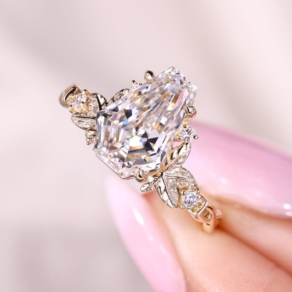 Four claw prong setting diamond ring.