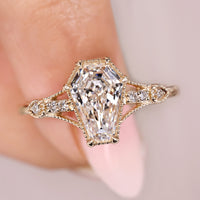 Coffin Cut Art Deco Diamond Ring