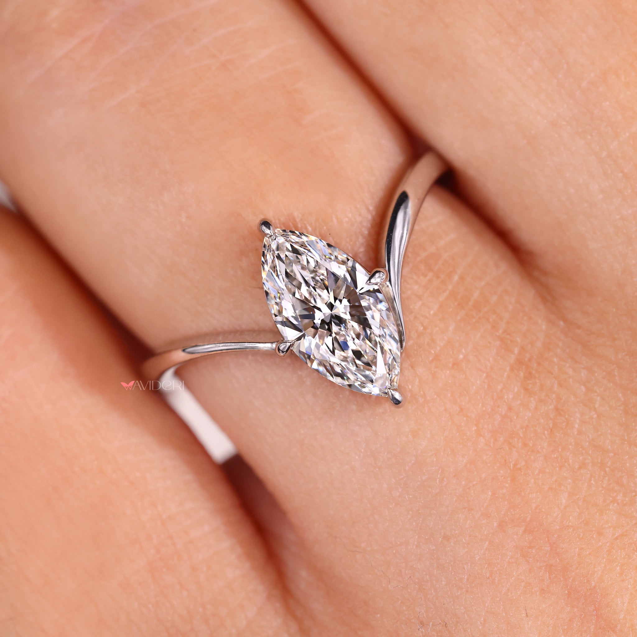 Lab Grown Diamond set in a handmade ring.