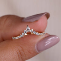Pear Shaped Diamond Band - Half Eternity Style