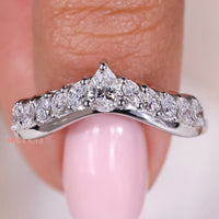 Curved Diamond Wedding Band