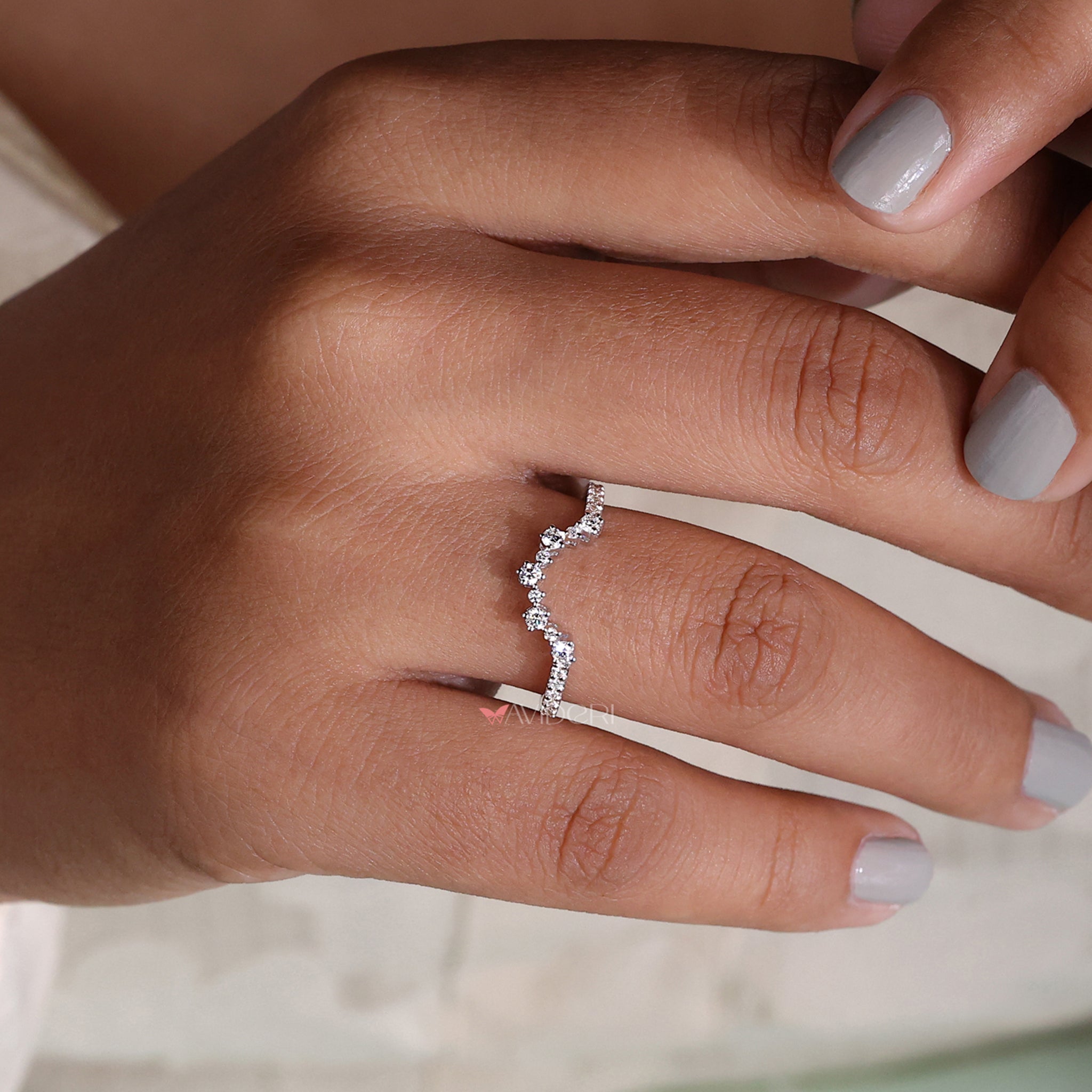 Stackable curvy band for a versatile and stylish choice.
