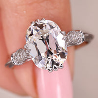 Cushion Old European Cut  Diamond Ring In White Gold