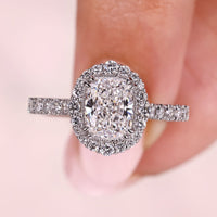 Cushion Diamond Engagement Ring With Halo Setting