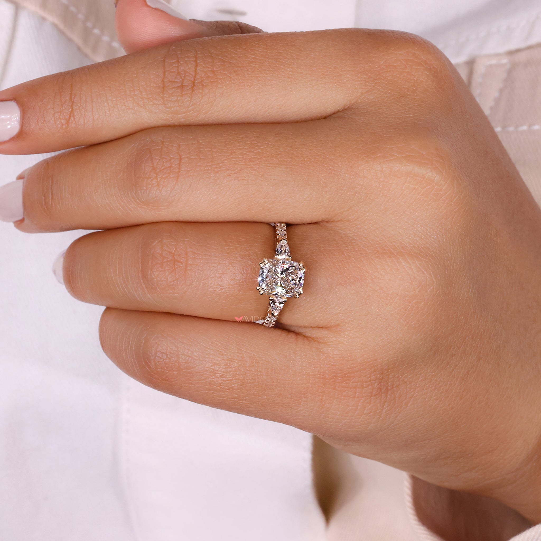 double claw prong engagement ring