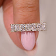 Radiant cut wedding band with 7 stone wedding band.