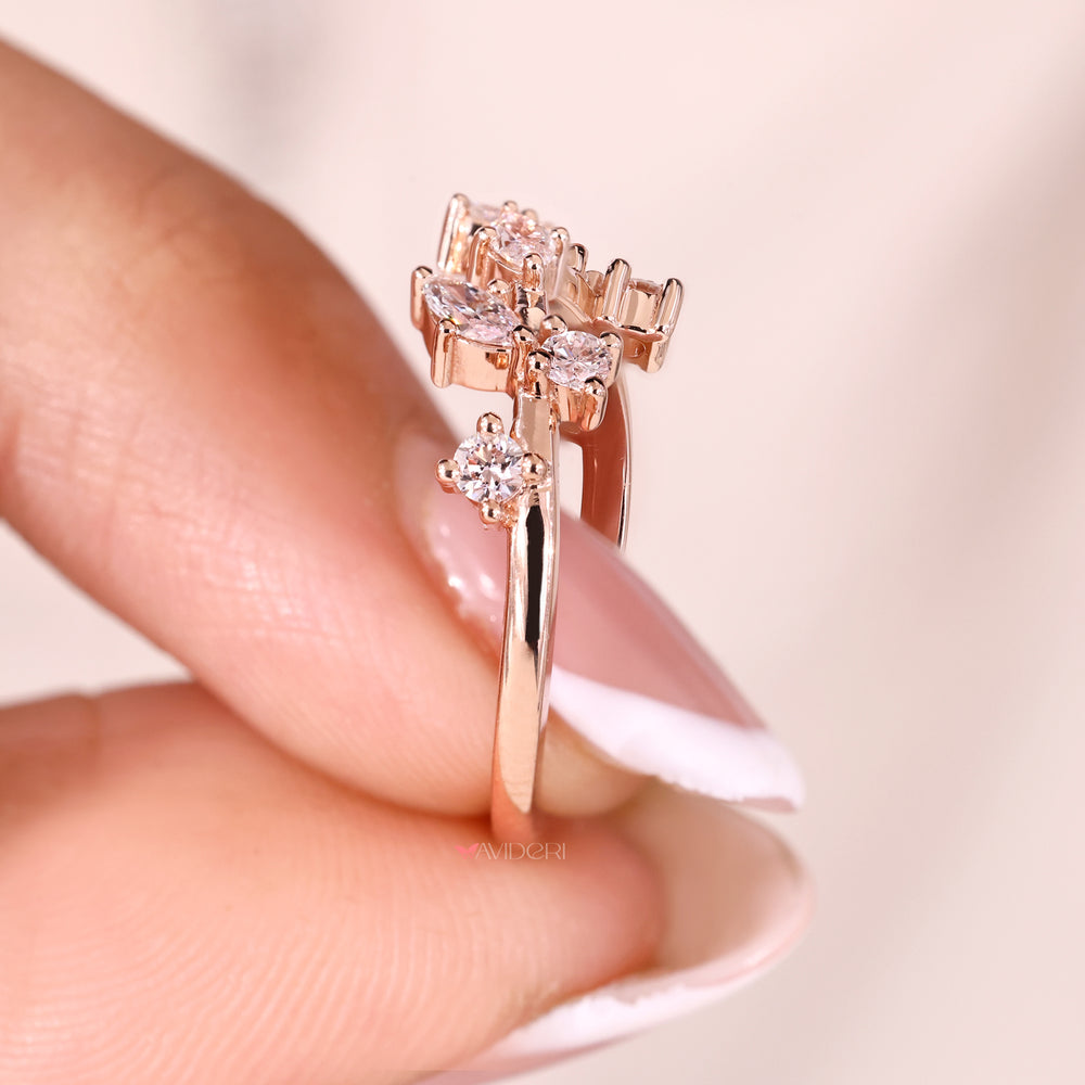 Nature Inspired Wedding Band in rose gold.
