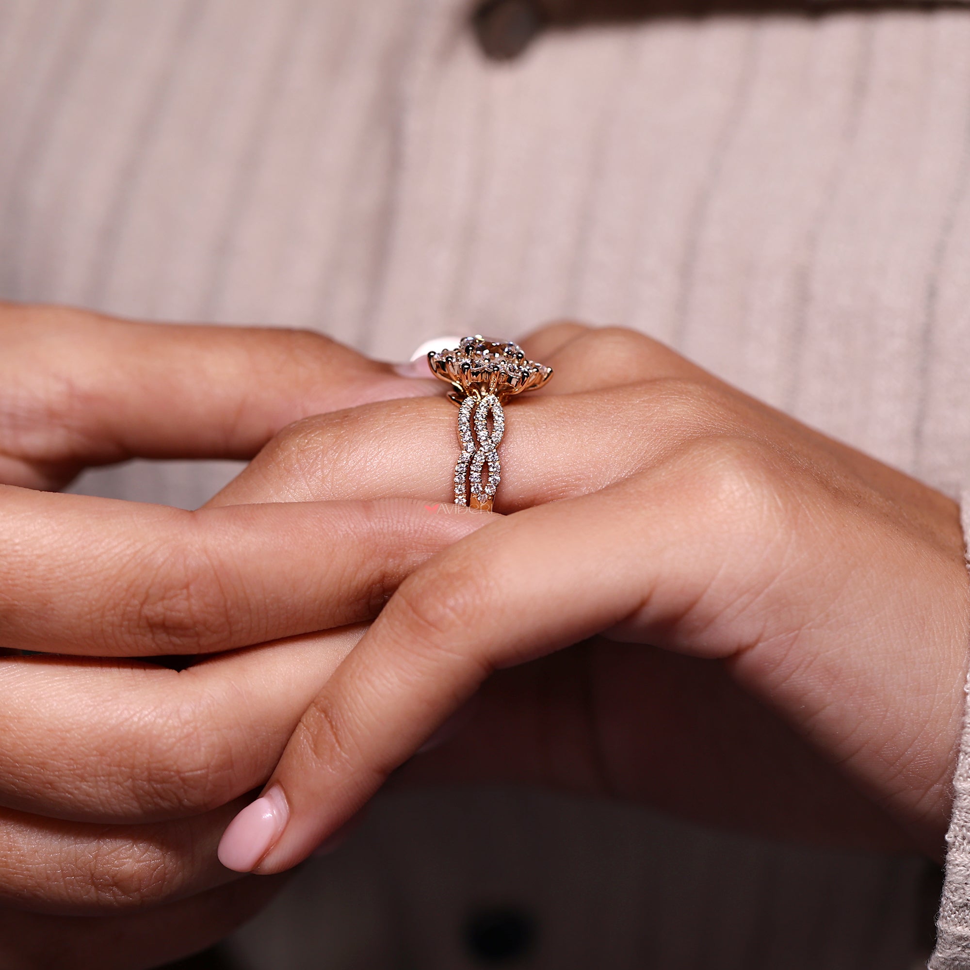 Curvy wedding band with stackable wedding band.