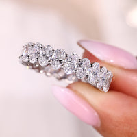 Oval Diamond Eternity Band In Shared Prong Setting