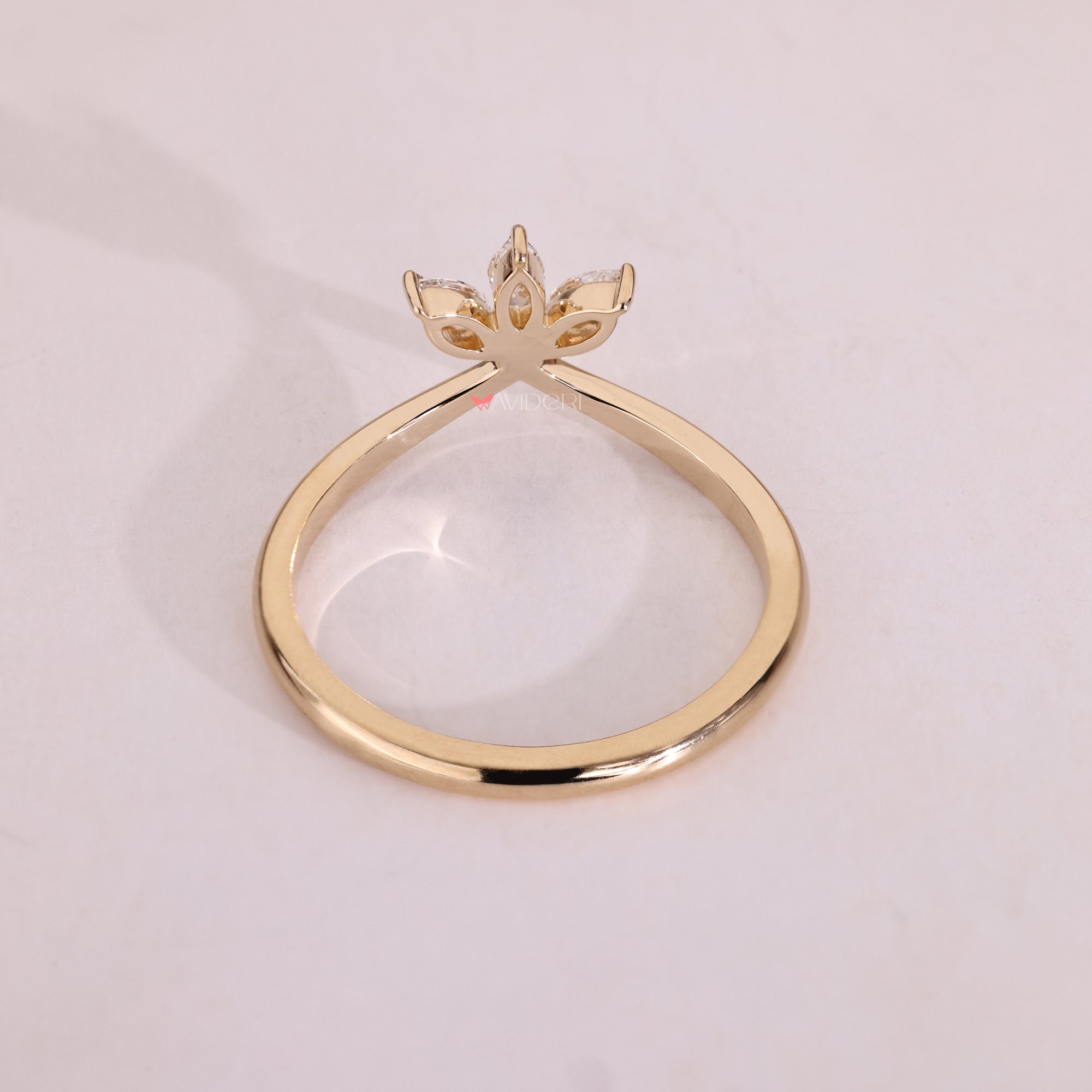Classic yellow gold wedding band with lab-grown diamonds.