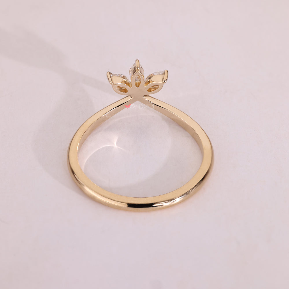 Classic yellow gold wedding band with lab-grown diamonds.