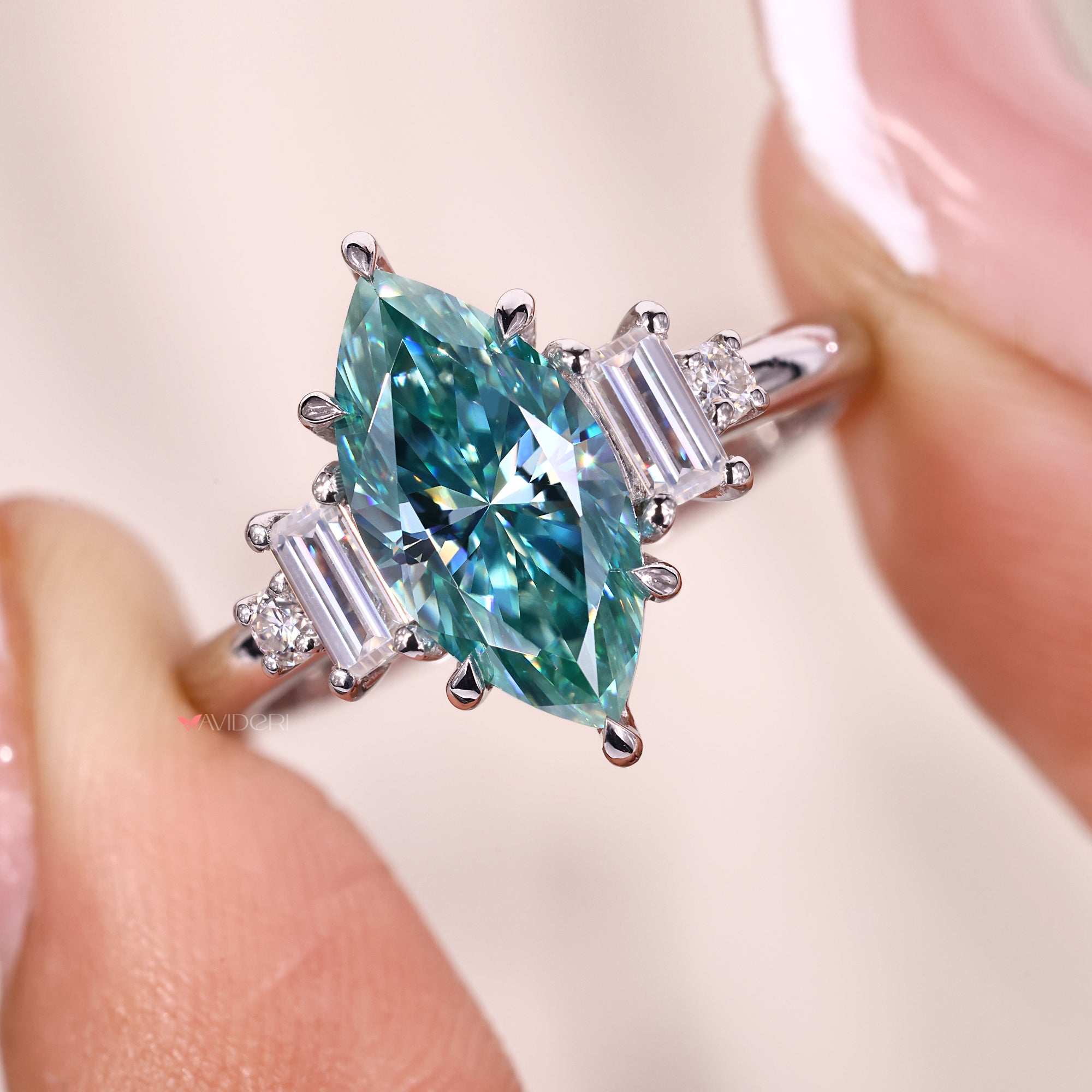 Custom engagement ring on Buy a Moissanite ring.
