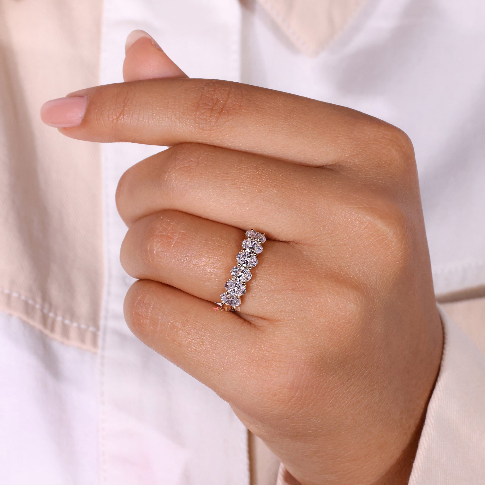 Buy wedding band with lab grown brilliance.
