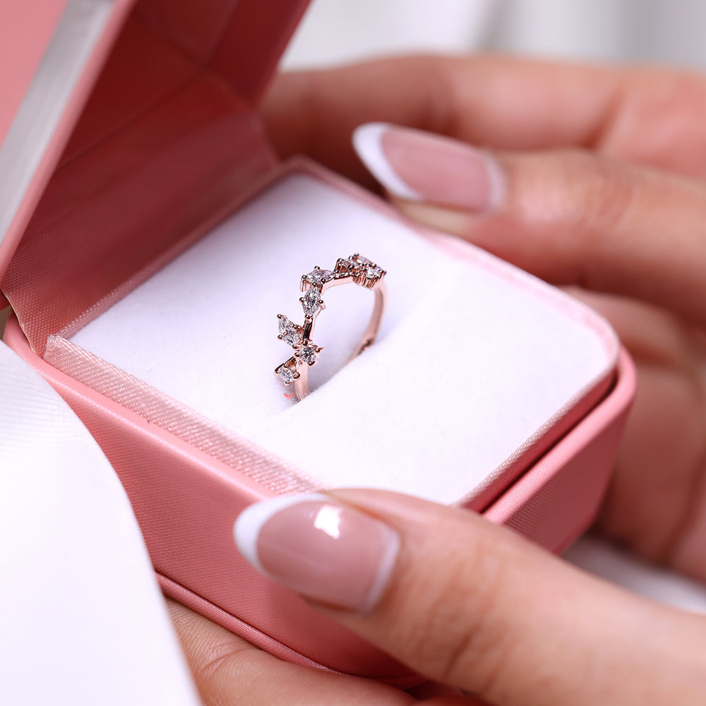 Diamond Wedding Band with handmade band design.