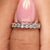 Milgrain wedding band featuring a stunning round diamond wedding band design.
