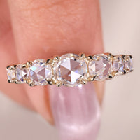 7 Stone Wedding Band Yellow Gold