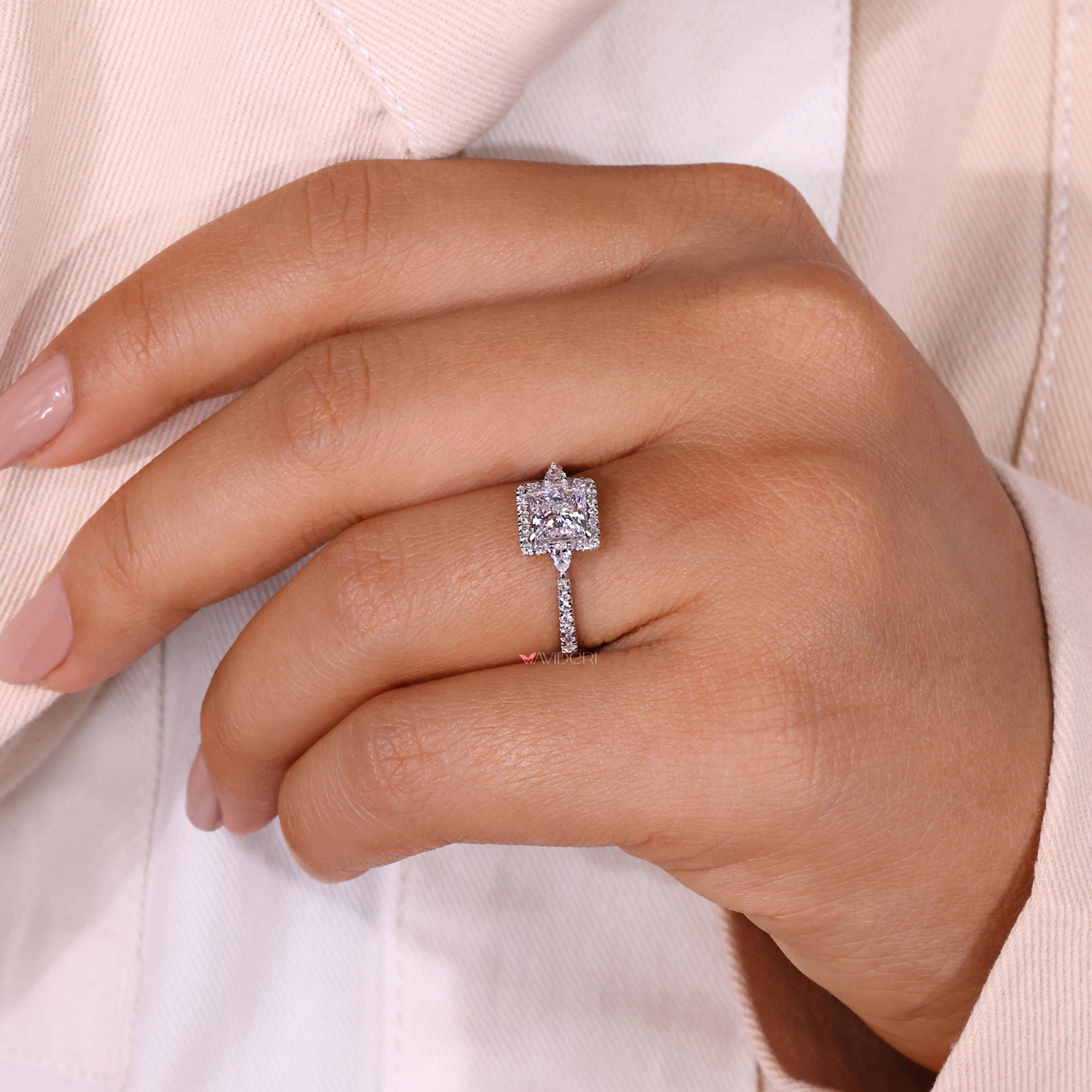 Lab grown diamond in a handmade ring, ethically sourced and designed for beauty and sustainability.
