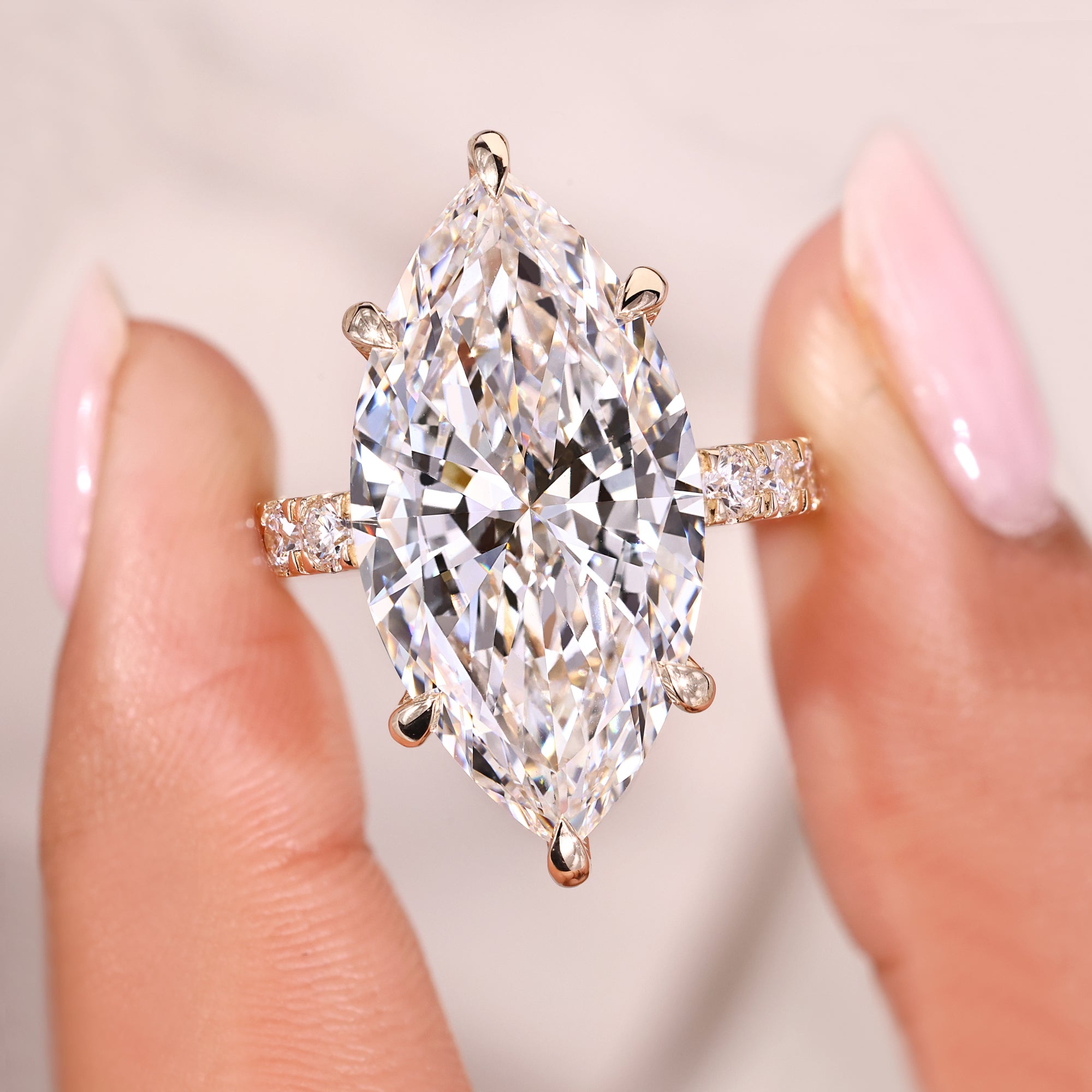 Lab-grown ring with pave setting ring.