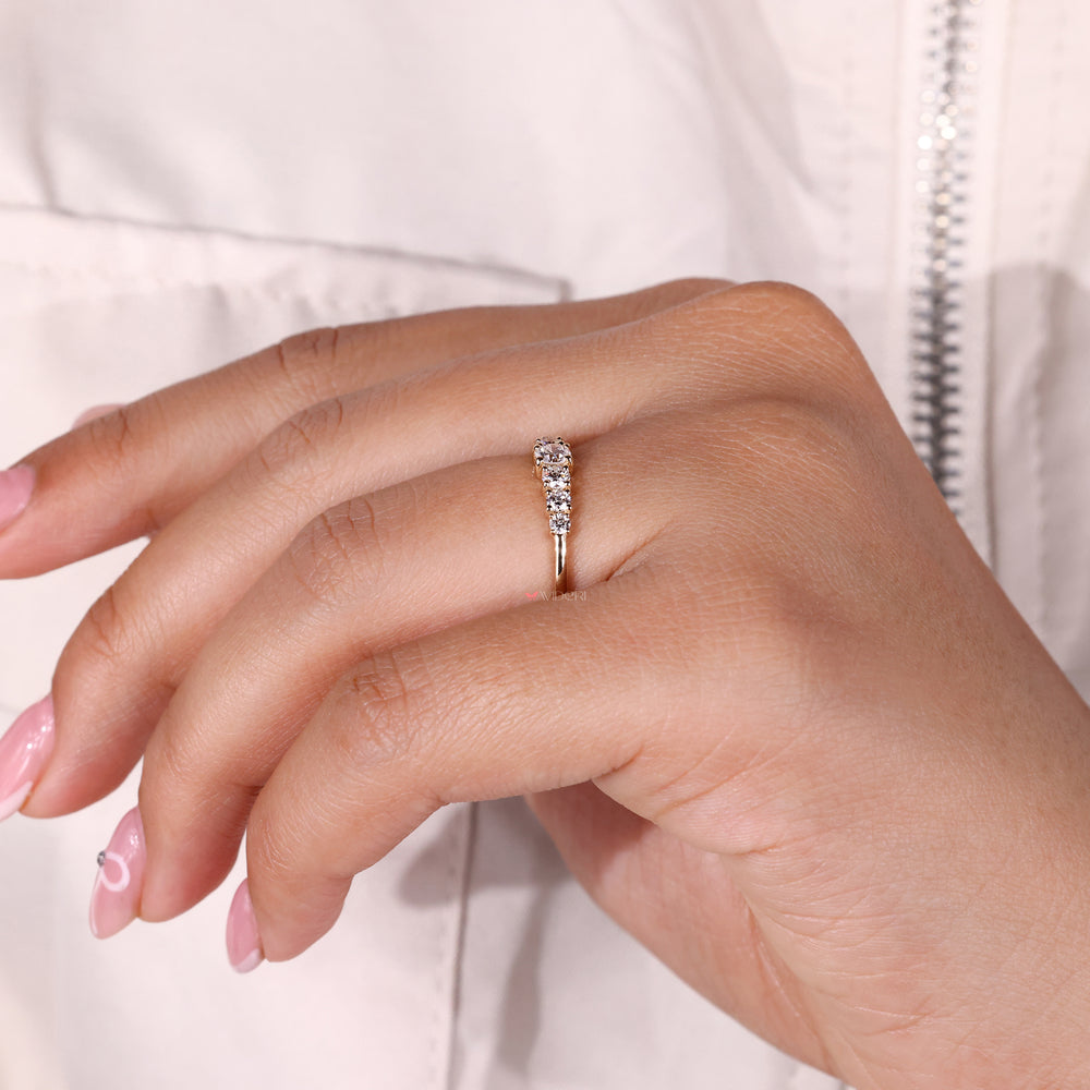 Diamond half eternity band crafted with round diamonds
