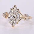 Marquise Lab Grown Diamond Engagement Ring Wrapping Vine Leaf, Nature-Inspired Ring