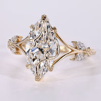 Marquise Cut Engagement Ring In Nature Inspired Style