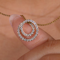 Swirl Round Diamond Pendant Yellow Gold