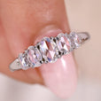 5 stone wedding band with oval rose cut band.
