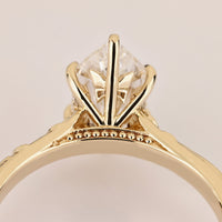Dutch Marquise Diamond Ring with Half Hidden Halo Style