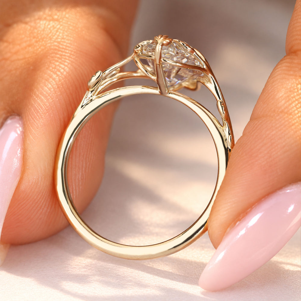 Lab grown marquise diamond solitaire ring.

