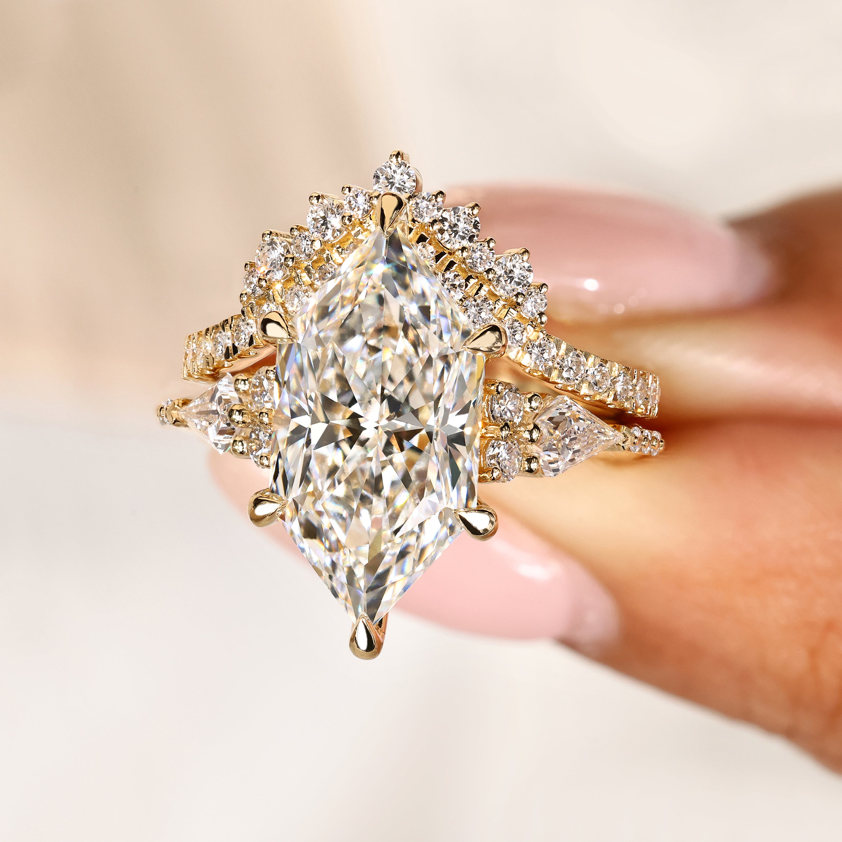 Lab grown Dutch marquise diamond ring handmade.
