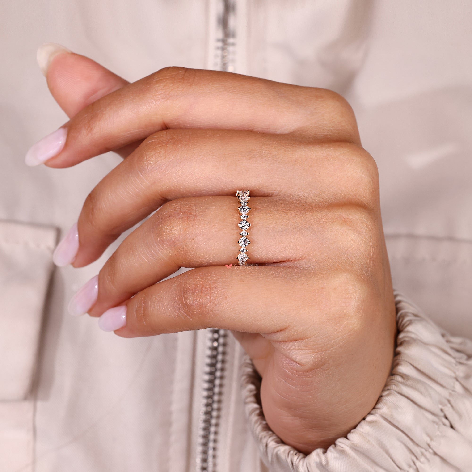 Stunning Yellow Gold Wedding Band with radiant diamonds for a warm, classic look.
