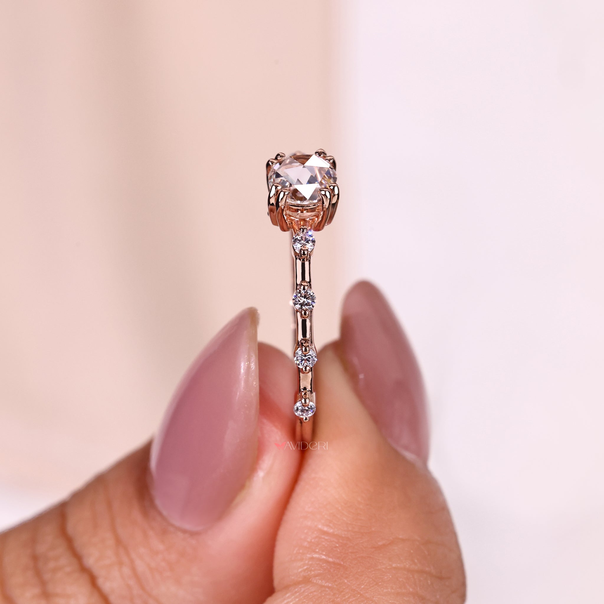 Round brilliant diamond ring, avideri engagement ring, handmade ring