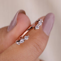 Open Gap Wedding Band With Marquise And Round Diamond