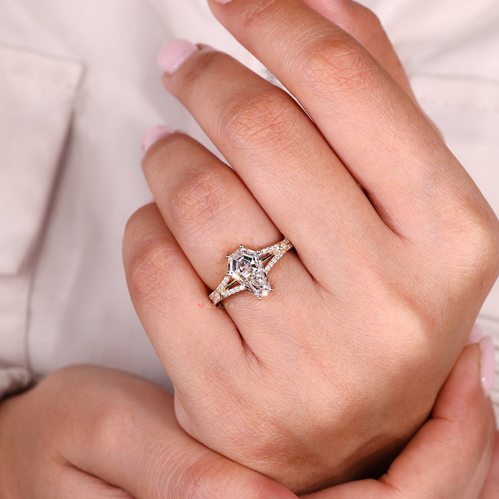 Lab Grown Diamond Split Shank Engagement Ring.