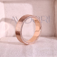 Round Diamond Mens Rose Gold Ring
