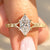 Dutch marquise diamond ring with engraved floral shank.