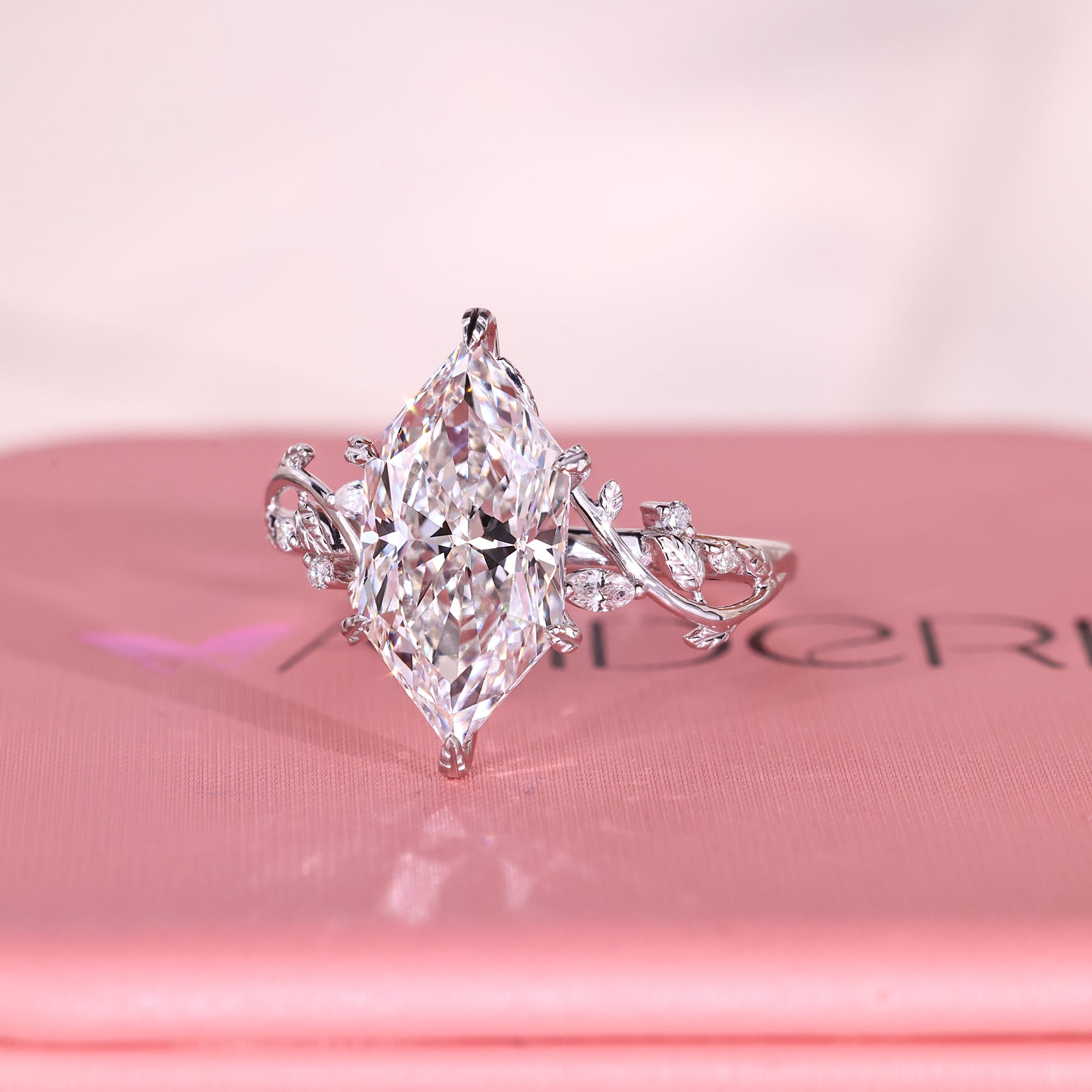 Filigree setting ring with lab-grown diamond ring.
